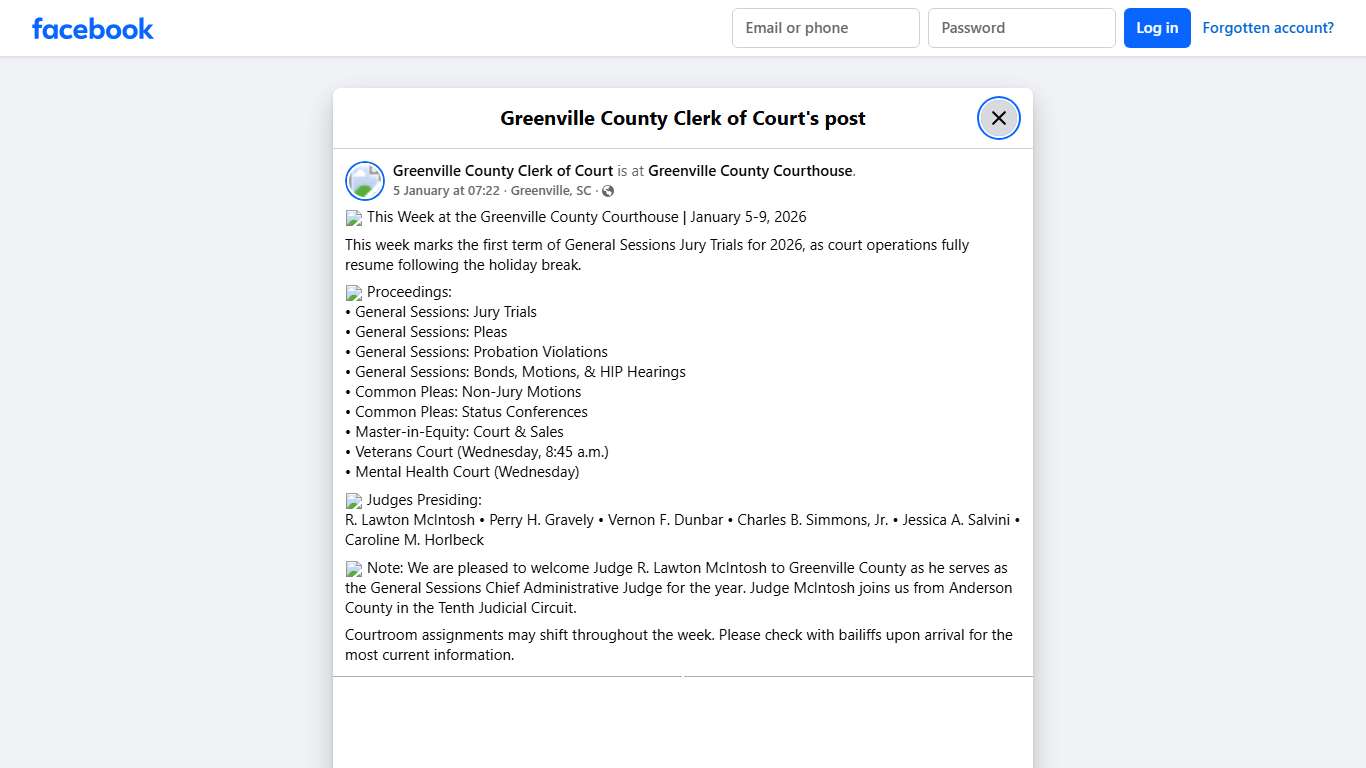 📅 This Week at the... - Greenville County Clerk of Court Facebook