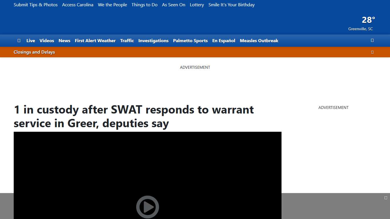 1 in custody after SWAT responds to warrant service in Greer, deputies say